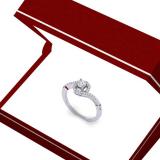 0.50 Carat (ctw) 18K White Gold Round Cut Diamond Ladies Twisted Swirl Bridal Halo Engagement Ring 1/2 CT