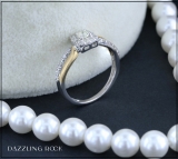 0.55 Carat (ctw) 10K Two Tone Gold Round Cut Diamond Ladies Split Shank Bridal Halo Engagement Ring 1/2 CT