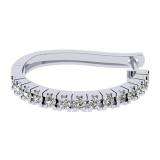 0.75 Carat (ctw) 10K White Gold Round Cut Diamond Ladies Hoop Earrings 3/4 CT