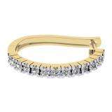 0.75 Carat (ctw) 10K Yellow Gold Round Cut Diamond Ladies Hoop Earrings 3/4 CT