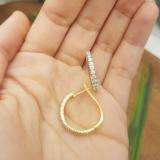 0.75 Carat (ctw) 14K Yellow Gold Round Cut Diamond Ladies Hoop Earrings 3/4 CT