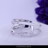 0.25 Carat (ctw) 10K White Gold Round Diamond Ladies Anniversary Wedding Band Enhancer Guard Double Ring 1/4 CT