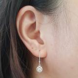 0.55 Carat (ctw) 14K White Gold Round Cut Diamond Ladies Cluster Halo Style Drop Earrings 1/2 CT