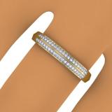 0.30 Carat (ctw) 10K Yellow Gold Round Cut Diamond Men & Women's Micro Pave Engagement Ring Trio Bridal Set 1/3 CT