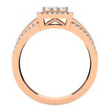 0.75 Carat (ctw) 10K Rose Gold Round Cut Diamond Ladies Cluster Style Bridal Halo Engagement Ring 3/4 CT