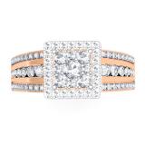 0.75 Carat (ctw) 14K Rose Gold Round Cut Diamond Ladies Cluster Style Bridal Halo Engagement Ring 3/4 CT