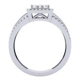 0.75 Carat (ctw) 14K White Gold Round Cut Diamond Ladies Cluster Style Bridal Halo Engagement Ring 3/4 CT