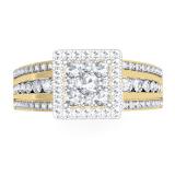 0.75 Carat (ctw) 18K Yellow Gold Round Cut Diamond Ladies Cluster Style Bridal Halo Engagement Ring 3/4 CT