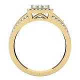 0.75 Carat (ctw) 18K Yellow Gold Round Cut Diamond Ladies Cluster Style Bridal Halo Engagement Ring 3/4 CT