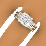 0.75 Carat (ctw) 18K Yellow Gold Round Cut Diamond Ladies Cluster Style Bridal Halo Engagement Ring 3/4 CT