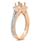 0.50 Carat (ctw) 10K Rose Gold Round Cut Diamond Ladies Semi Mount Bridal Engagement Ring 1/2 CT (No Center Stone)