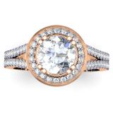 0.50 Carat (ctw) 14K Rose Gold Round Cut Diamond Ladies Semi Mount Bridal Engagement Ring 1/2 CT (No Center Stone)