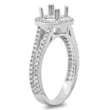 0.50 Carat (ctw) 14K White Gold Round Cut Diamond Ladies Semi Mount Bridal Engagement Ring 1/2 CT (No Center Stone)