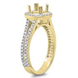 0.50 Carat (ctw) 14K Yellow Gold Round Cut Diamond Ladies Semi Mount Bridal Engagement Ring 1/2 CT (No Center Stone)