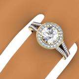 0.50 Carat (ctw) 14K Yellow Gold Round Cut Diamond Ladies Semi Mount Bridal Engagement Ring 1/2 CT (No Center Stone)