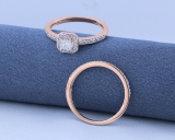 0.55 Carat (ctw) 10K Rose Gold Round Cut Diamond Ladies Halo Engagement Bridal Ring With Matching Band Set 1/2 CT