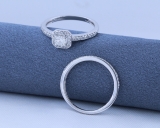 0.55 Carat (ctw) 10K White Gold Round Cut Diamond Ladies Halo Engagement Bridal Ring With Matching Band Set 1/2 CT