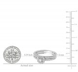 0.55 Carat (ctw) 18K White Gold Round Cut Diamond Ladies Halo Engagement Bridal Ring With Matching Band Set 1/2 CT