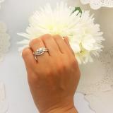 0.65 Carat (ctw) 14K White Gold Round Diamond Ladies Twisted Swirl Bridal Halo Engagement Ring With Matching Band Set