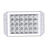 3.25 Carat (ctw) 10K White Gold Princess Cut Diamond Men's Invisible Set Anniversary Wedding Band