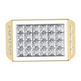 3.25 Carat (ctw) 14K Yellow Gold Princess Cut Diamond Men's Invisible Set Anniversary Wedding Band