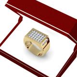 3.25 Carat (ctw) 14K Yellow Gold Princess Cut Diamond Men's Invisible Set Anniversary Wedding Band