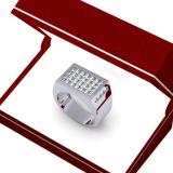 3.25 Carat (ctw) 18K White Gold Princess Cut Diamond Men's Invisible Set Anniversary Wedding Band