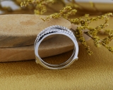 0.50 Carat (ctw) 18K White Gold Round Diamond Ladies Anniversary Wedding Band Enhancer Guard Double Ring 1/2 CT
