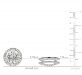 0.50 Carat (ctw) 18K White Gold Round Diamond Ladies Anniversary Wedding Band Enhancer Guard Double Ring 1/2 CT