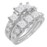 1.00 Carat (ctw) 10k White Gold Round Emerald & White Diamond Ladies Fashion Right Hand Ring