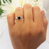 1.00 Carat (ctw) 10K White Gold Princess Cut Black Diamond Ladies Solitaire Bridal Engagement Ring 1 CT