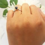 1.00 Carat (ctw) 14K White Gold Princess Cut Black Diamond Ladies Solitaire Bridal Engagement Ring 1 CT