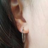 0.20 Carat (ctw) Sterling Silver Round Cut Black Diamond Ladies Hoop Earrings 1/5 CT