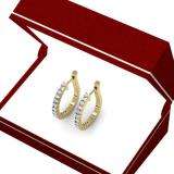 0.25 Carat (ctw) 10K Yellow Gold Round Cut Diamond Ladies Hoop Earrings 1/4 CT