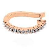 0.25 Carat (ctw) 18K Rose Gold Round Cut Diamond Ladies Hoop Earrings 1/4 CT