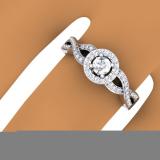0.50 Carat (ctw) 14K White Gold Round Diamond Ladies Swirl Split Shank Bridal Halo Style Engagement Ring 1/2 CT