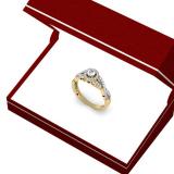 0.50 Carat (ctw) 14K Yellow Gold Round Diamond Ladies Swirl Split Shank Bridal Halo Style Engagement Ring 1/2 CT