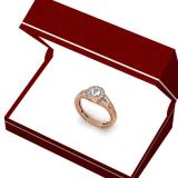 0.50 Carat (ctw) 10K Rose Gold Round Diamond Ladies Split Shank Bridal Vintage Halo Style Engagement Ring 1/2 CT