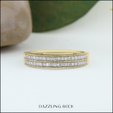 0.25 Carat (ctw) 10K Yellow Gold Round Diamond Ladies Double Row Milgrain Anniversary Wedding Band 1/4 CT