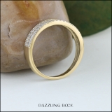 0.25 Carat (ctw) 10K Yellow Gold Round Diamond Ladies Double Row Milgrain Anniversary Wedding Band 1/4 CT