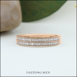 0.25 Carat (ctw) 14K Rose Gold Round Diamond Ladies Double Row Milgrain Anniversary Wedding Band 1/4 CT
