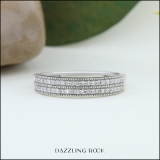 0.25 Carat (ctw) 14K White Gold Round Diamond Ladies Double Row Milgrain Anniversary Wedding Band 1/4 CT