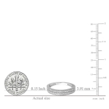 0.25 Carat (ctw) 14K White Gold Round Diamond Ladies Double Row Milgrain Anniversary Wedding Band 1/4 CT