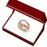 0.50 Carat (ctw) 14K Rose Gold Round Black & White Diamond Ladies Anniversary Wedding Band Enhancer Guard Double Ring 1/2 CT