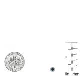 0.20 Carat (ctw) 18K White Gold Round Blue & White Diamond Ladies Cluster Halo Style Stud Earrings 1/5 CT