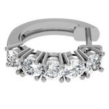 0.50 Carat (ctw) 10K White Gold Real Round Cut White Diamond Ladies Huggies Hoop Earrings 1/2 CT