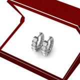0.50 Carat (ctw) 10K White Gold Real Round Cut White Diamond Ladies Huggies Hoop Earrings 1/2 CT