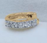 0.25 Carat (ctw) Round Diamond Ladies Five Stone Hoop Earring (Only 1Pc) 1/4 CT 10K Yellow Gold