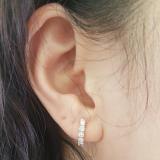 0.50 Carat (ctw) 14K Yellow Gold Real Round Cut White Diamond Ladies Huggies Hoop Earrings 1/2 CT