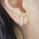 0.50 Carat (ctw) 14K Yellow Gold Real Round Cut White Diamond Ladies Huggies Hoop Earrings 1/2 CT